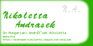 nikoletta andrasek business card